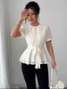 Блузка нарядная офисная с баской TIZOMO 847989915 купить за 4 042 ₽ в интернет‑магазине Wildberries